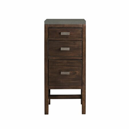 JAMES MARTIN VANITIES Addison 15in Base Cabinet, Mid-Century Acacia w/ 3 CM Grey Expo Quartz Top E444-BC15-MCA-3GEX